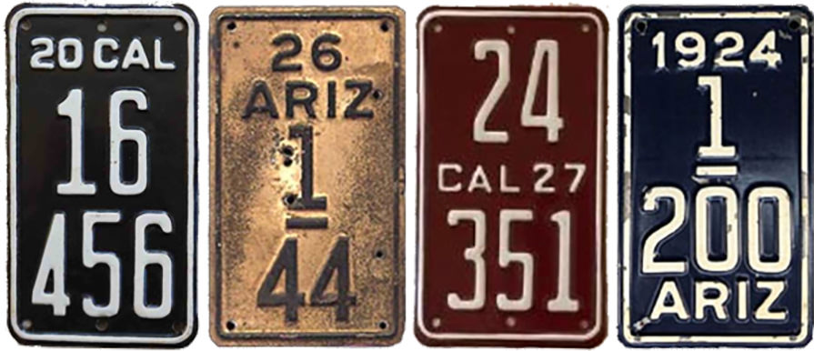 image of vintage motorcycle license plates