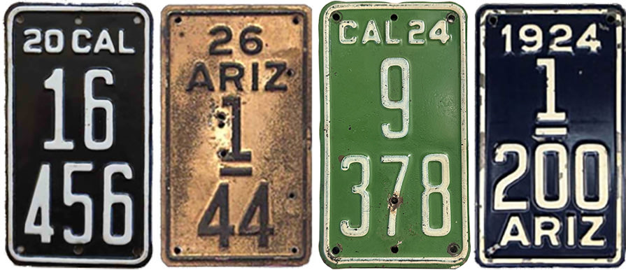 image of vintage motorcycle license plates